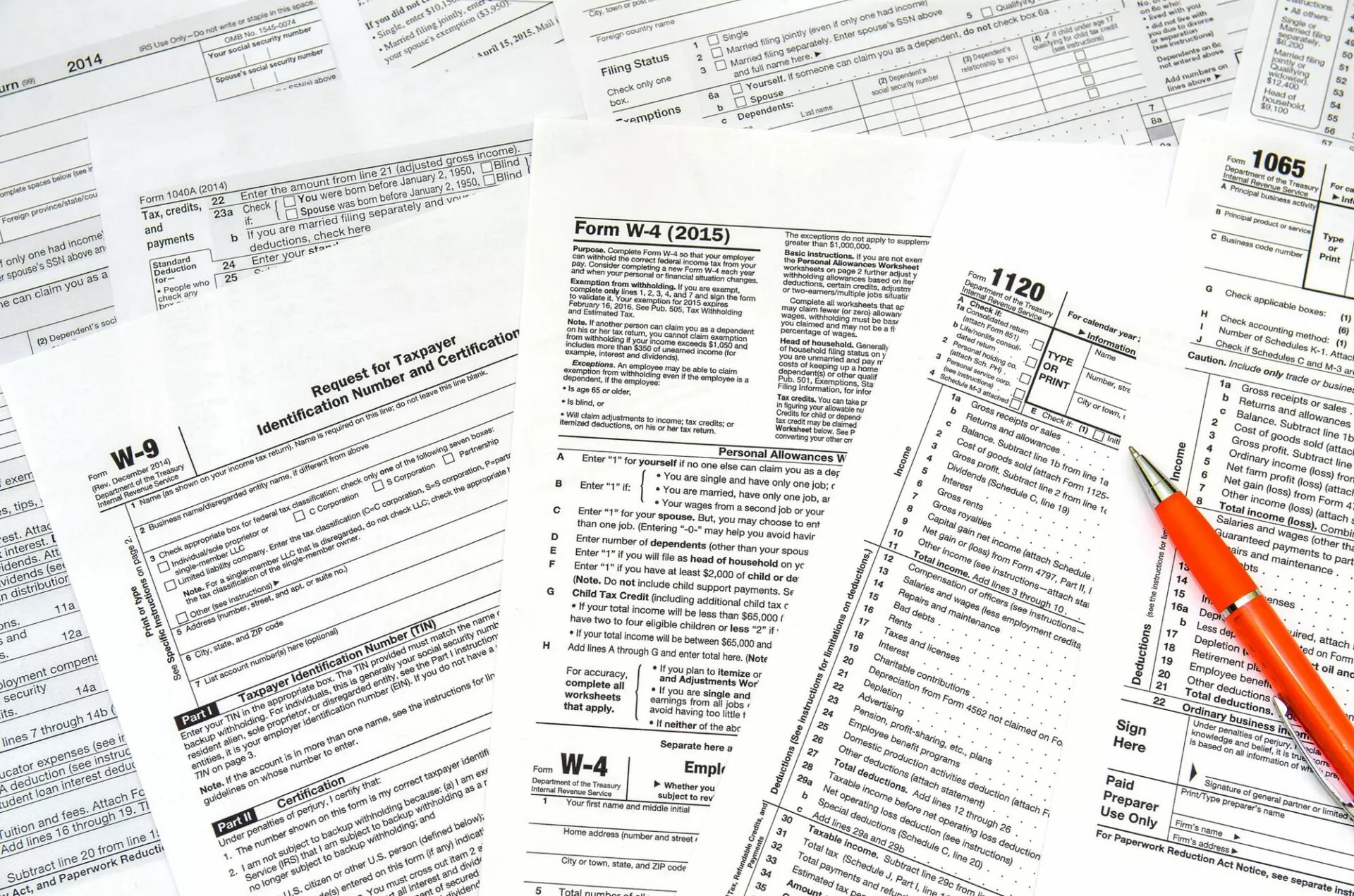 form 1040-Form 1099-Form W-9-Form W-4