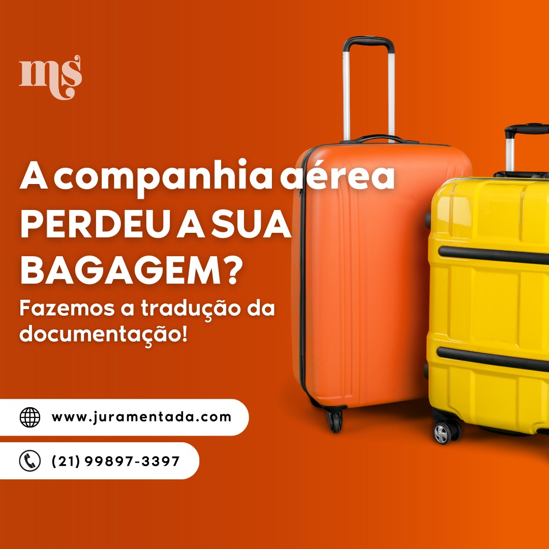 reclamação por perda de bagagem tradução juramentada de documentos